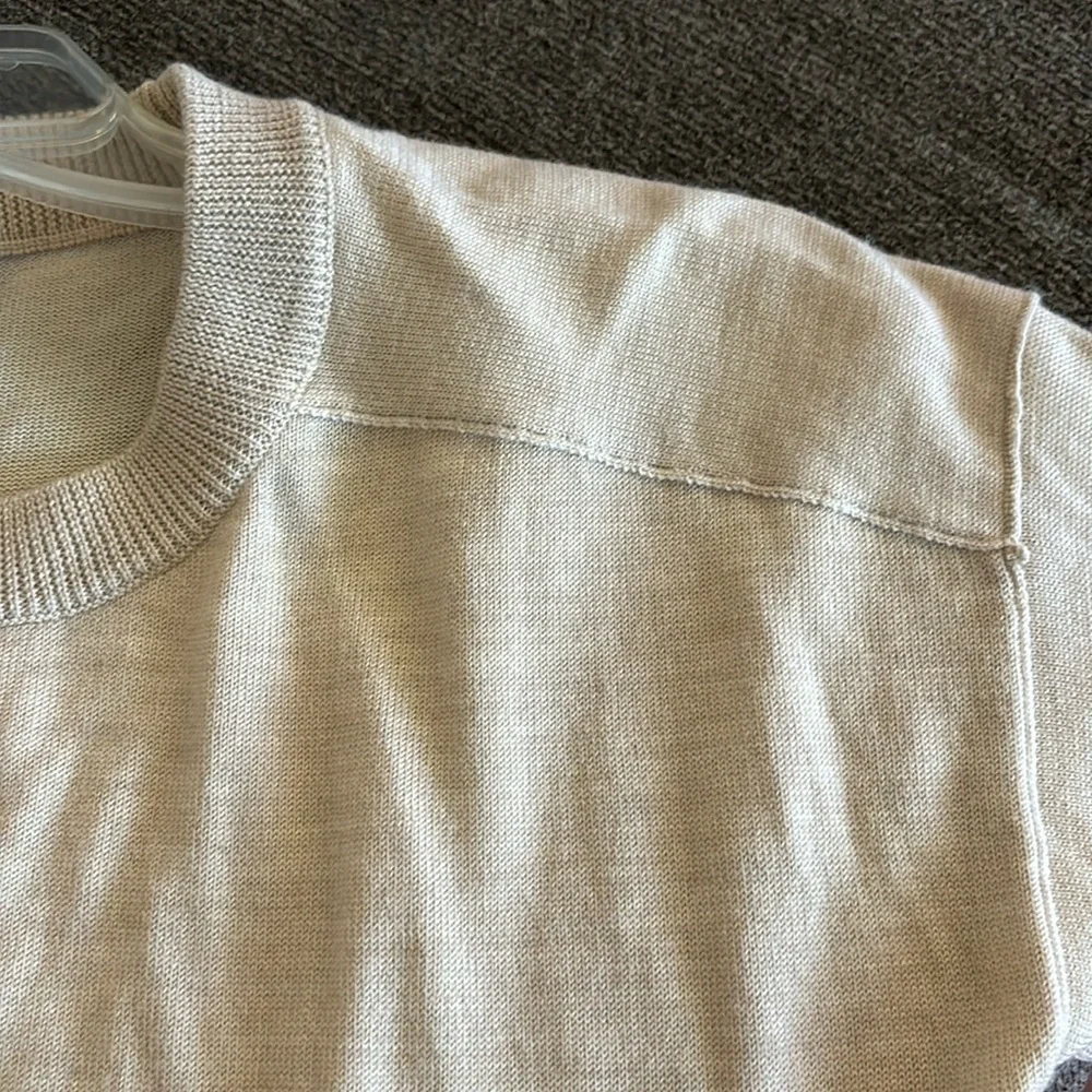 J. Crew Merino Wool High Low Hem Oversized Tunic‎ Sweater High Low Beige Size XS